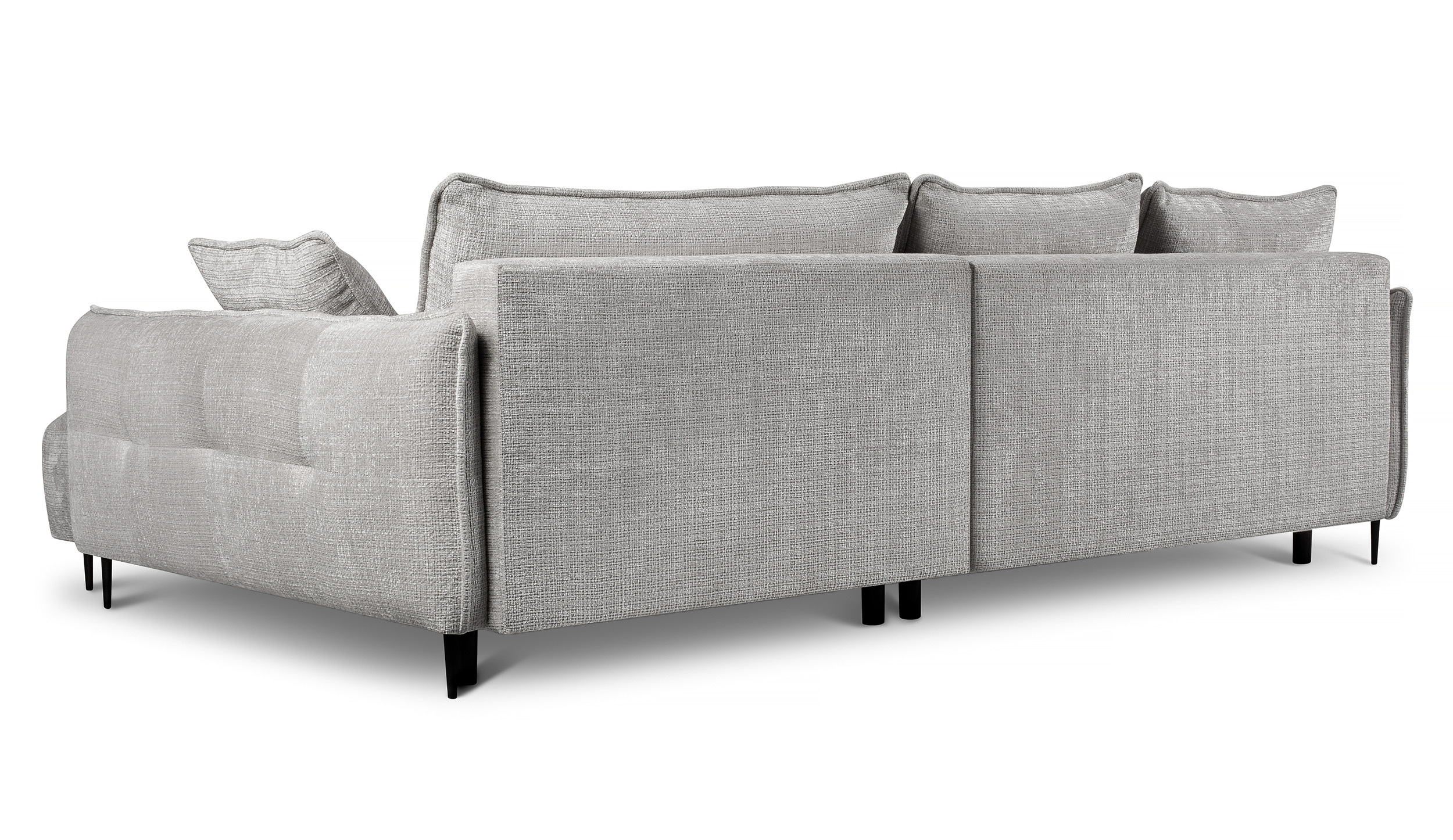Ecksofa Oblivio mit Schlaf-Funktion L-förmig mit Stauraum graues Chenille rechtsseitig
