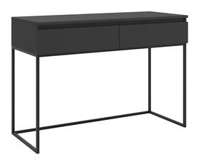 Schreibtisch/Schminktisch Bemmi mit Schubladen schwarz mit schwarzen Beinen