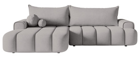 Ecksofa mit Schlaffunktion Dandelino L-förmig links mit Stauraum graues Velvet