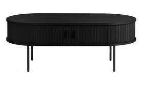 Holztisch Gativel 120x60 cm Lamellen Eiche schwarz