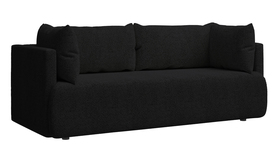 Schwarze Boucle Dreisitzer-Wing mit Schlaffunktion und Stauraum