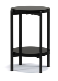 Kaffetisch Kortala rund 40 cm schwarz hochglänzend
