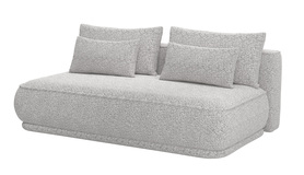 Schlafsofa für drei Personen Leanno mit Stauraum hellgrau Boucle