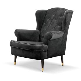 Sessel Uszak Mabcal schwarzes Velvet