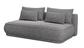 Schlafsofa für drei Personen Leanno mit Stauraum graue Boucle