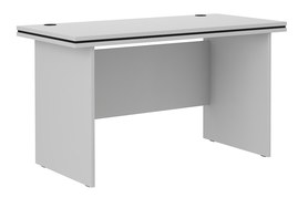 Schreibtisch Stundly 138 cm Grau mit schwarzem Rand