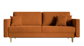 Schlafsofa für drei Personen Valico kupferfarben Velvet wasserabweisend