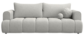 Sofa für drei Personen Dandelino mit Schlaf-Funktion graues hydrophobes Chenille