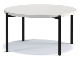 Kaffeetisch Kortala rund 80 cm weiß matt niedrig
