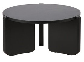 Kaffeetisch rund Preffines S Durchmesser 80 cm, schwarzes Eschenholz