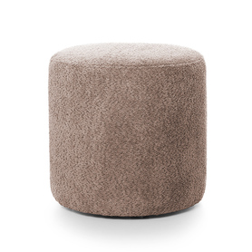 Runde Hocker Seppio 45 cm braun aus Boucle-Stoff