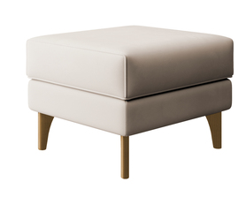 Hocker Ohrensessel Calmino cremevelours mit Buchenbeinen