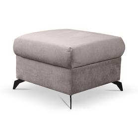 Hocker auf Metallbeinen Hazryn mit Behälter, graues Velours, leicht zu reinigen