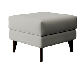 Hocker Calmino grau Velours mit Wenge-Füßen