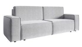 Schlafsofa für drei Personen Copertino hellgrau hydrophobischer Velours