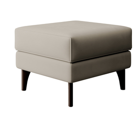 Fußstütze Ohrensessel Calmino grau-beige Velours Beine Wenge