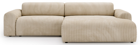 Ecksofa Bervel L-förmig beige plüsch Cord rechtsseitig