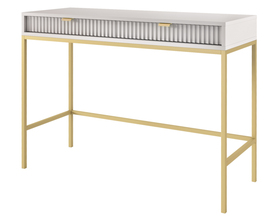 Schreibtisch Vellore grau mit goldenem Gestell
