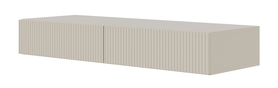 Schminktisch Veldio mit gefräster Front und zwei Schubladen 110 cm Grau Beige hängend