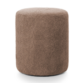 Runde Pouf Seppio 55 cm dunkelbraun aus Boucle-Stoff