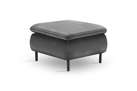 Sofa Gennario 69x69 cm auf schwarzen Beinen aus dunkelgrauem, pflegeleichtem Samt