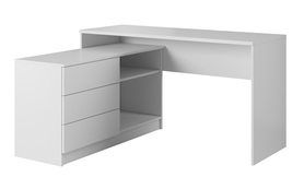 Schreibtisch Sihajo mit Schrank weiß matt