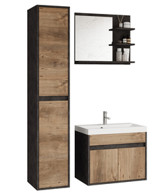 Badezimmermöbelset Luani mit Unterschrank für das Waschbecken Matera / Kastanie