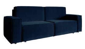 Schlafsofa für drei Personen Copertino, navyblau, wasserabweisender Velours