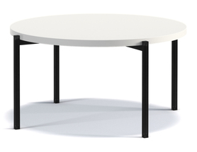 Kaffeetisch Kortala rund 80 cm weiß hochglanz niedrig
