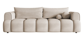 Dreisitzer Dandelino mit Schlaffunktion in grau-beige Velvet
