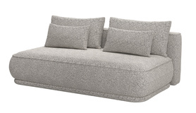 Schlafsofa für drei Personen Leanno mit Stauraum dunkelbeige Boucle