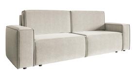 Schlafsofa für drei Personen Copertino hellbeige hydrophobischer Velours
