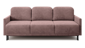 Schlafsofa für drei Personen Hamiel mit Stauraum lila Cordstoff