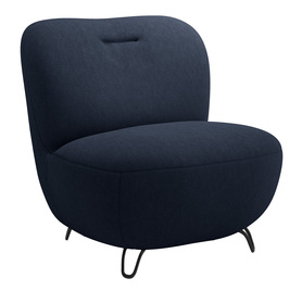 Sessel Nicolino in marineblauem Samt, pflegeleicht