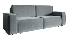 Copertino dreisitziges Schlafsofa in grauem, hydrophobem Velours