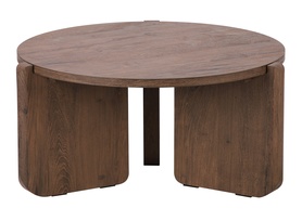 Kaffeetisch rund Preffines S Durchmesser 80 cm Nussbaum