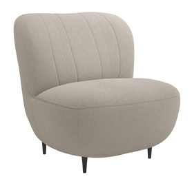 Sessel Nicolio in hellbeigem Velvet, pflegeleicht