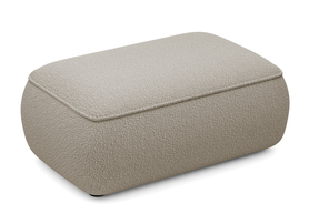 Ovo-Hocker in dunkelbeigem Boucle
