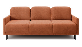 Schlafsofa für drei Personen Hamiel mit Stauraum in kupferfarbener Cord-Optik
