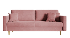 Schlafsofa für drei Personen Valico rosa Velvet hydrophobisch