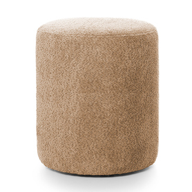 Hocker rund Seppio 55 cm hellbraun aus Boucle-Stoff