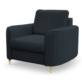 Sessel Pantano in marineblauem Velvet, leicht zu reinigen