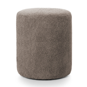 Runde Puf Seppio 55 cm grau aus Boucle-Stoff