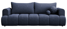 Drei-Sitzer-Couch Dandelino mit Schlaffunktion, marineblaues hydrophobes Chenille