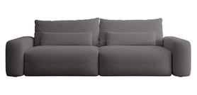 Ausziehbares Dreisitzer-Sofa Carnos dunkelgrau, hydrophober Chenille, schwarze Beine