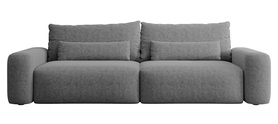 Schlafsofa für drei Personen Carnos dunkelgrau, hydrophobischer Chenille, schwarze Beine