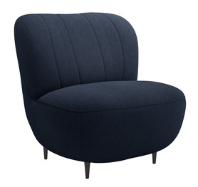 Sessel Nicolio in marineblauem Velvet, leicht zu reinigen