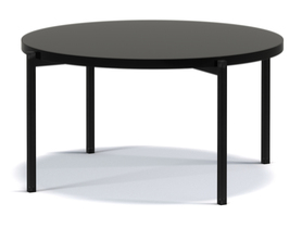 Kaffeetisch Kortala rund 80 cm schwarz glänzend niedrig