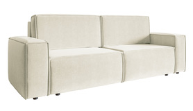 Schlafsofa für drei Personen Copertino cremefarbener hydrophober Velours