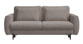 Schlafsofa für drei Personen Rane mit Stauraum, beige Chenille, hydrophobisch